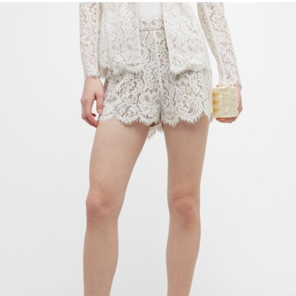 L'AGENCE White Lace High Waist Dress Shorts New NWT Size 6
